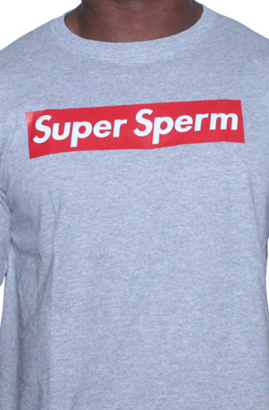 Super Sperm Tee Shirt by AiReal Apparel in Sports Grey